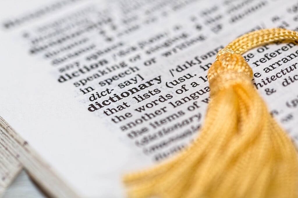 Dictionary page and bookmark
