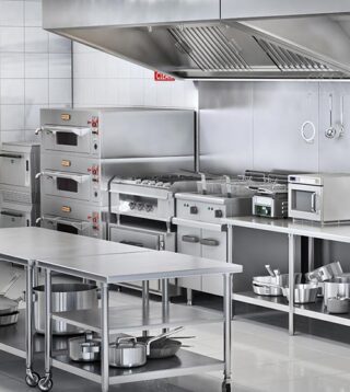 industrial kitchen in hospitality commrecial property