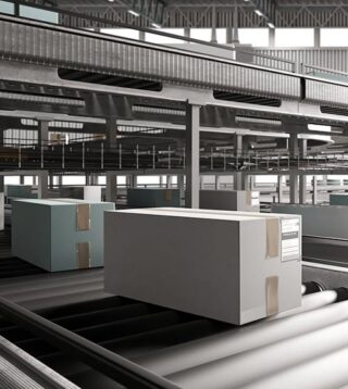 Sarehouse or distribution center filled with business personal property including rollers and boxes