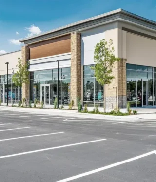 Retail industry strip center commercial property